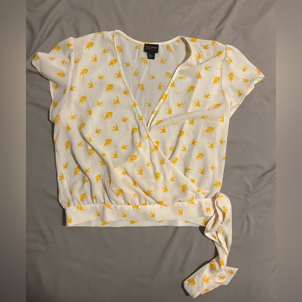 Free press white wrap top